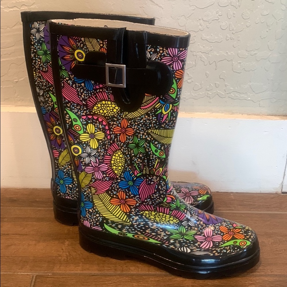 Shesole floral waterproof rubber boots